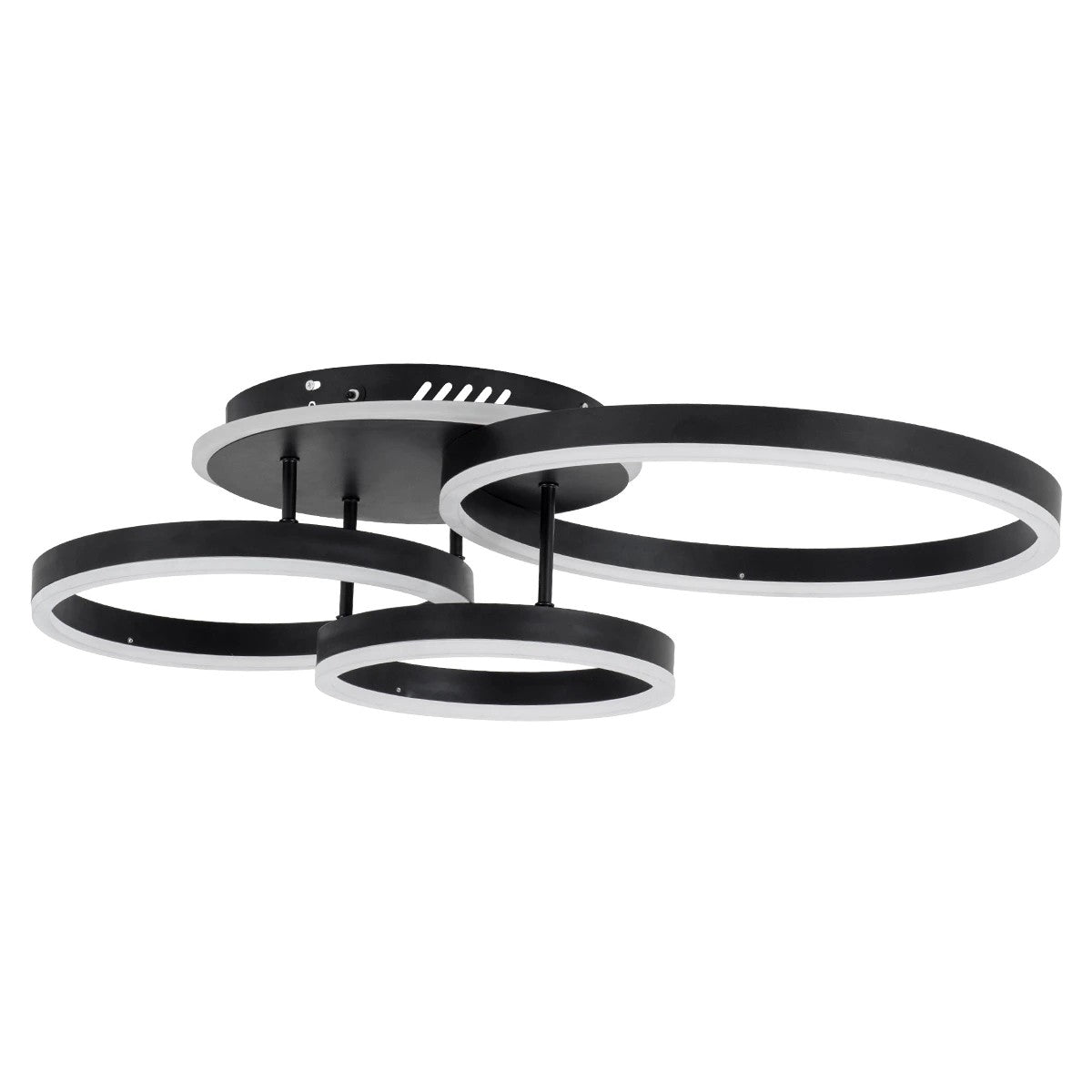 kelvo® VENOM KLV-101-0184 Φωτιστικό Οροφής LED 100W 10000lm 360° AC 220-240V IP20 Ρυθμιζόμενο Λευκό CCT με Χειριστήριο από 2700K έως 6000K Dimmable - Lumileds SMD Chip - Μαύρο Ματ - Μ70 x Π40 x Υ16cm - 3 Χρόνια Εγγύηση - ledmania.gr