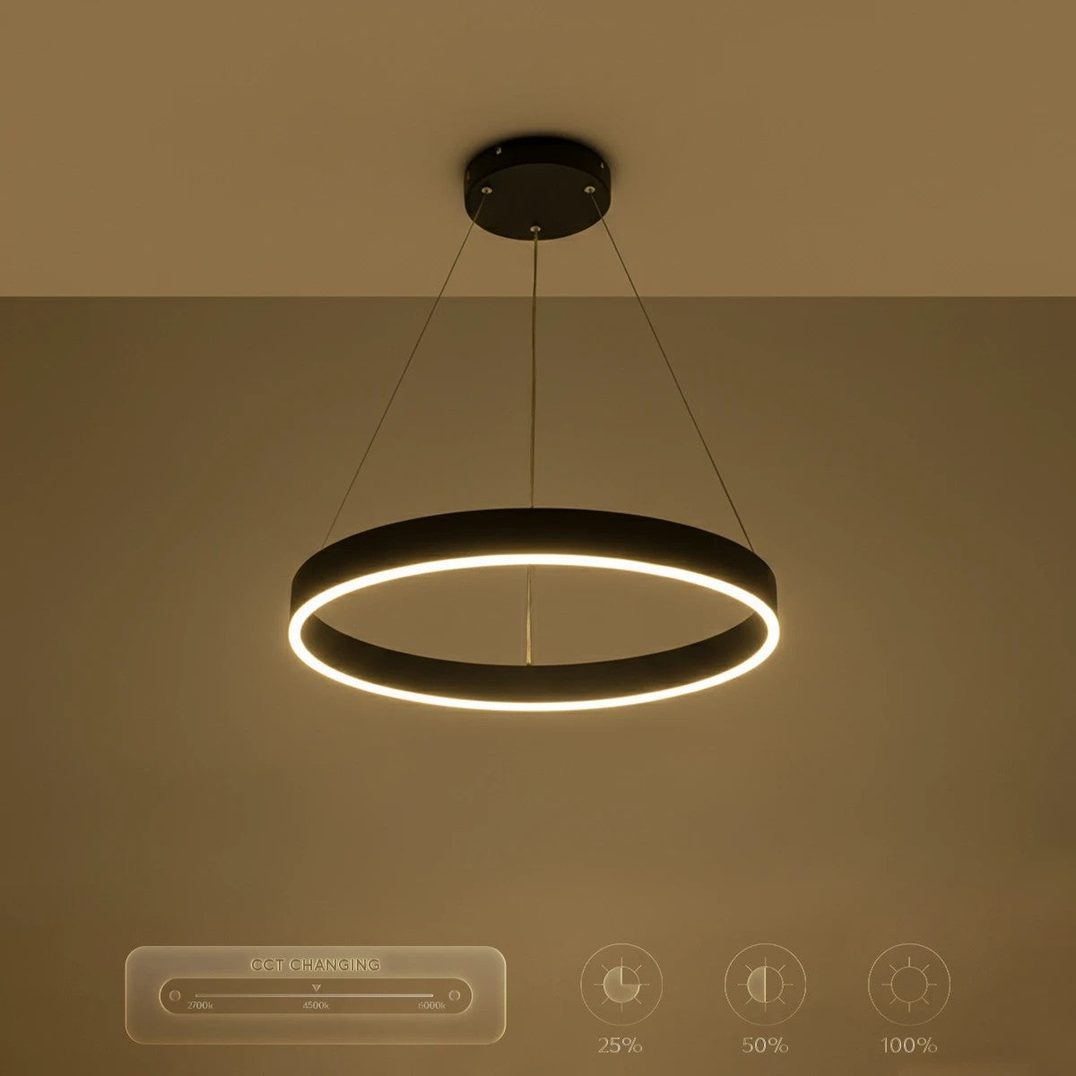 kelvo® VENOM KLV-101-0187 Κρεμαστό Φωτιστικό Οροφής LED 45W 4500lm 120° AC 220-240V IP20 Ρυθμιζόμενο Λευκό CCT με Χειριστήριο από 2700K έως 6000K Dimmable - Lumileds SMD Chip - Μαύρο Ματ - Μ60 x Π60 x Υ6.5cm - 3 Χρόνια Εγγύηση - ledmania.gr