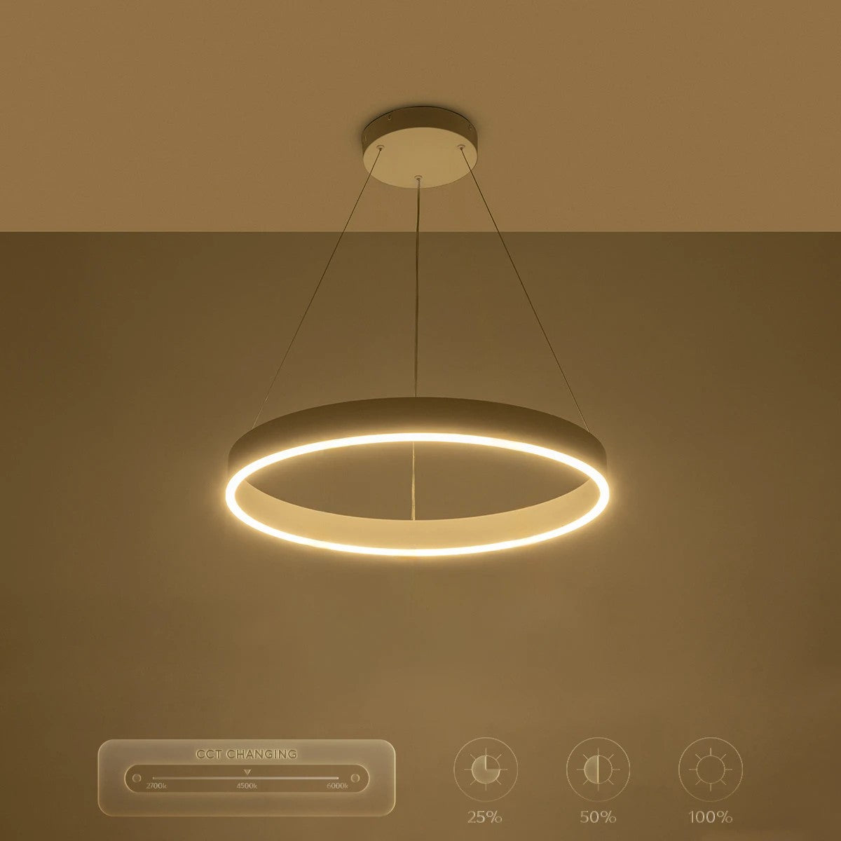 kelvo® VENOM KLV-101-0188 Κρεμαστό Φωτιστικό Οροφής LED 45W 4500lm 120° AC 220-240V IP20 Ρυθμιζόμενο Λευκό CCT με Χειριστήριο από 2700K έως 6000K Dimmable - Lumileds SMD Chip - Λευκό Ματ - Μ60 x Π60 x Υ6.5cm - 3 Χρόνια Εγγύηση - ledmania.gr