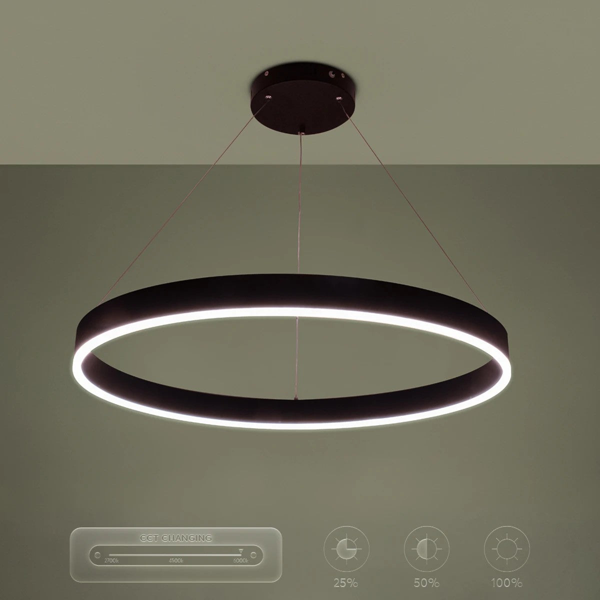 kelvo® VENOM KLV-101-0190 Κρεμαστό Φωτιστικό Οροφής LED 67W 6700lm 120° AC 220-240V IP20 Ρυθμιζόμενο Λευκό CCT με Χειριστήριο από 2700K έως 6000K Dimmable - Lumileds SMD Chip - Μαύρο Ματ - Μ80 x Π80 x Υ6.5cm - 3 Χρόνια Εγγύηση - ledmania.gr