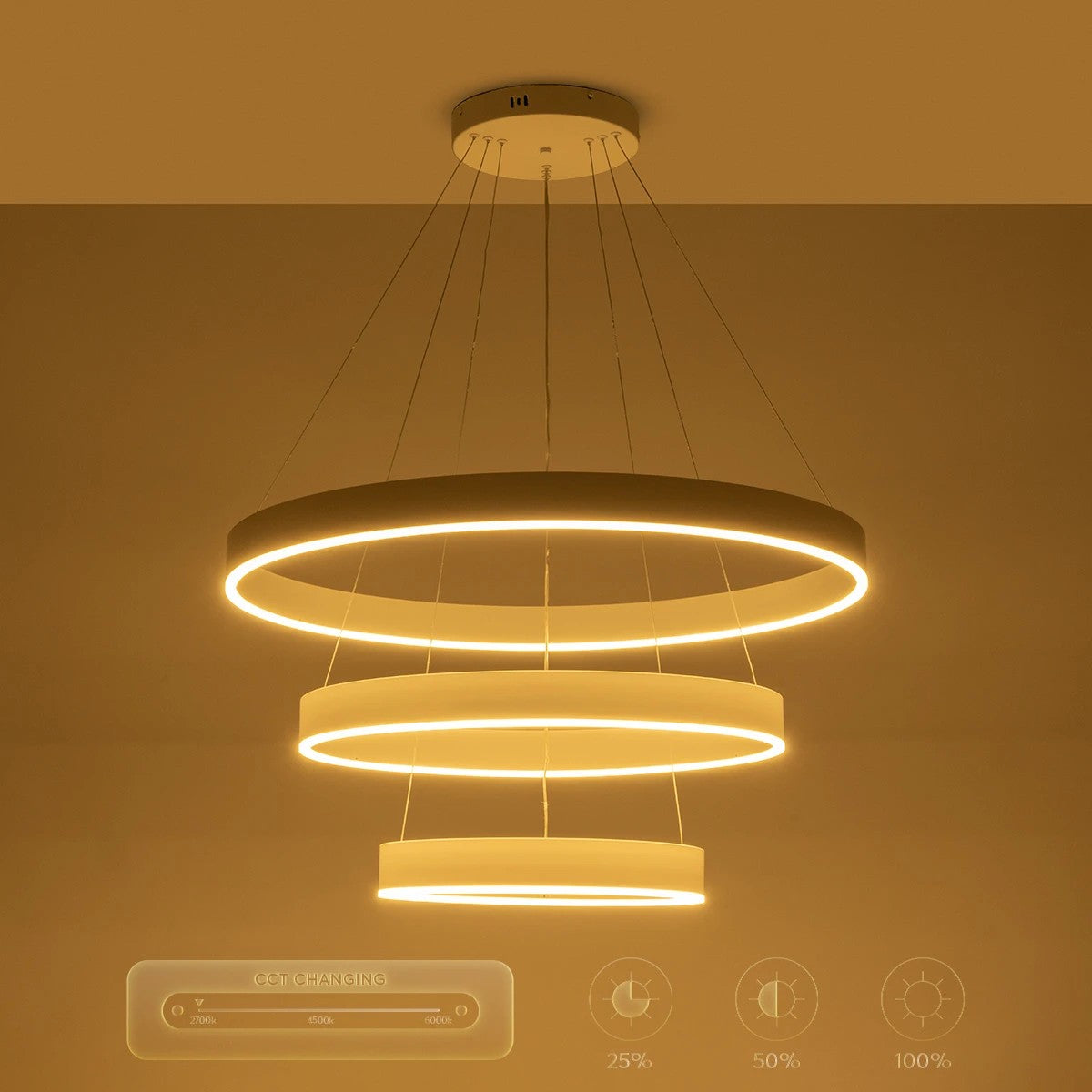 kelvo® VENOM KLV-101-0200-V2 Κρεμαστό Φωτιστικό Οροφής LED 120W 12000lm 120° AC 220-240V IP20 Ρυθμιζόμενο Λευκό CCT με Χειριστήριο από 2700K έως 6000K Dimmable - Lumileds SMD Chip - Λευκό Ματ - Μ80 x Π80 x Υ80cm - 3 Χρόνια Εγγύηση - ledmania.gr
