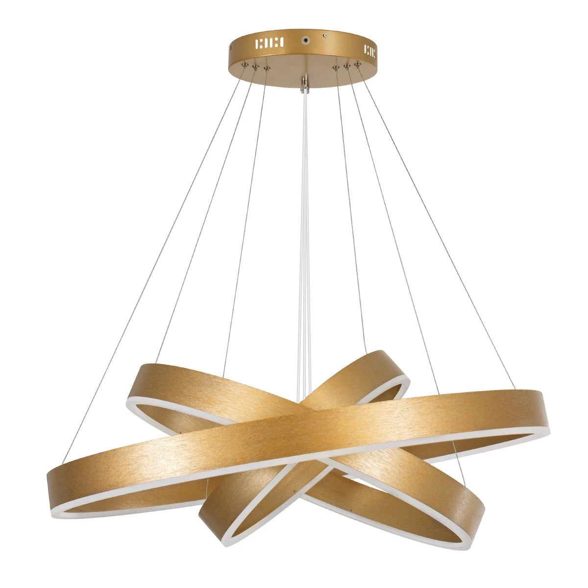 kelvo® VENOM KLV-101-0201 Κρεμαστό Φωτιστικό Οροφής LED 120W 12000lm 120° AC 220-240V IP20 Ρυθμιζόμενο Λευκό CCT με Χειριστήριο από 2700K έως 6000K Dimmable - Lumileds SMD Chip - Χρυσό Πλατίνα - Μ80 x Π80 x Υ80cm - 3 Χρόνια Εγγύηση - ledmania.gr