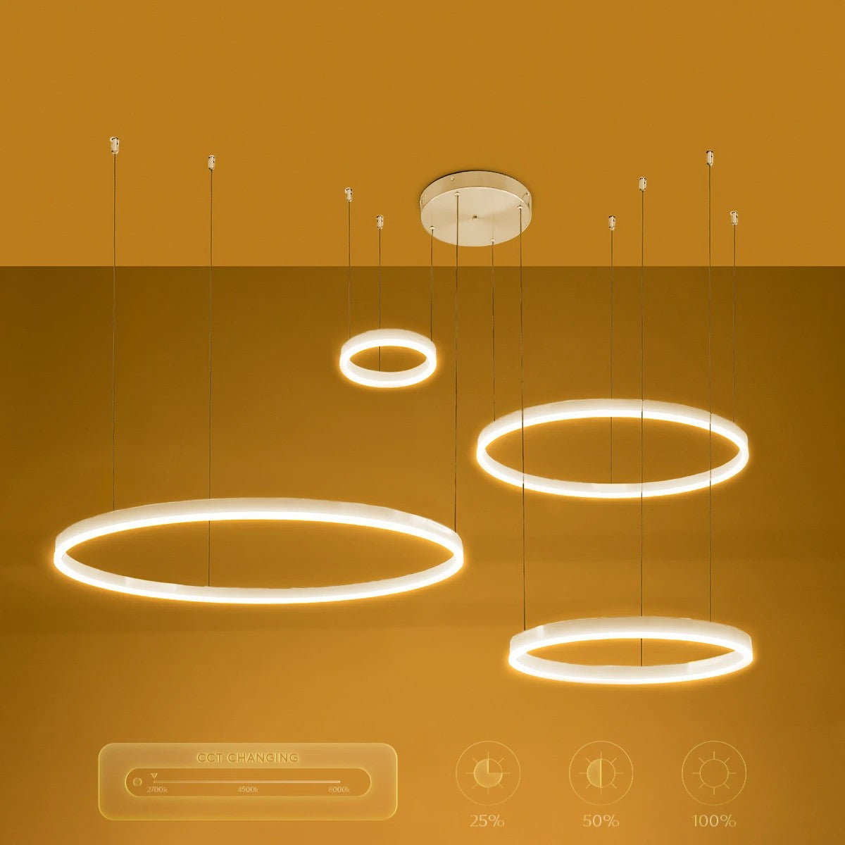 kelvo® VENOM KLV-101-0203 Κρεμαστό Φωτιστικό Οροφής LED 150W 15000lm 120° AC 220-240V IP20 Ρυθμιζόμενο Λευκό CCT με Χειριστήριο από 2700K έως 6000K Dimmable - Lumileds SMD Chip - Λευκό Ματ - Μ150 x Π90 x Υ60cm - 3 Χρόνια Εγγύηση - ledmania.gr