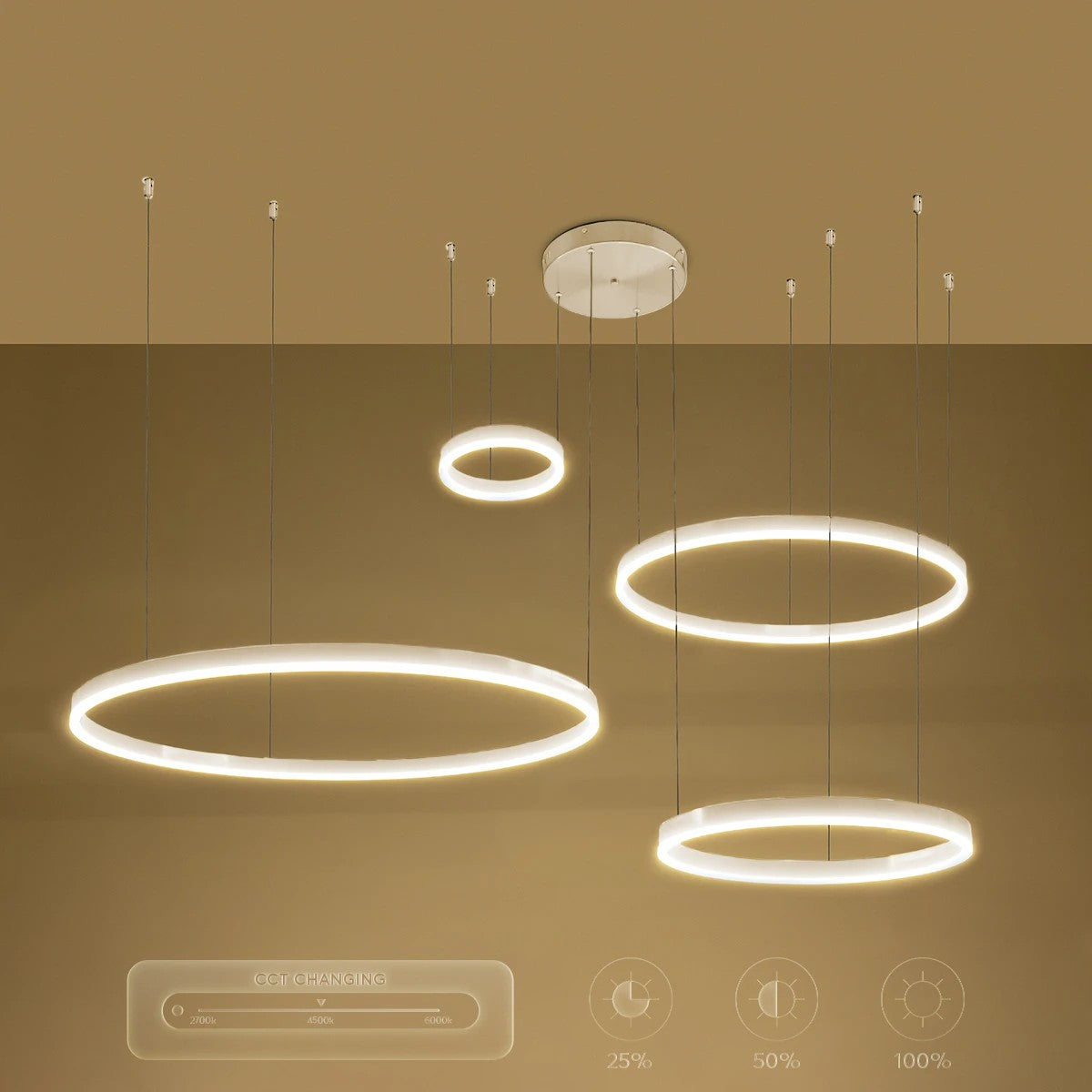 kelvo® VENOM KLV-101-0203 Κρεμαστό Φωτιστικό Οροφής LED 150W 15000lm 120° AC 220-240V IP20 Ρυθμιζόμενο Λευκό CCT με Χειριστήριο από 2700K έως 6000K Dimmable - Lumileds SMD Chip - Λευκό Ματ - Μ150 x Π90 x Υ60cm - 3 Χρόνια Εγγύηση - ledmania.gr