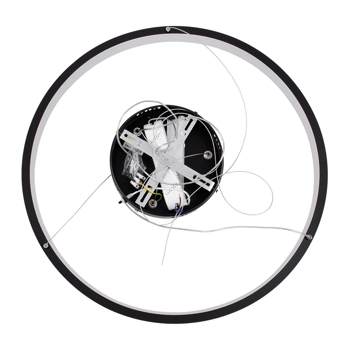kelvo® NEMESIS KLV-101-0208 Κρεμαστό Φωτιστικό Οροφής LED 45W 4500lm 180° AC 220-240V IP20 Ρυθμιζόμενο Λευκό CCT με Χειριστήριο από 2700K έως 6000K Dimmable - Lumileds SMD Chip - Μαύρο Ματ - Μ60 x Π60 x Υ4cm - 3 Χρόνια Εγγύηση - ledmania.gr
