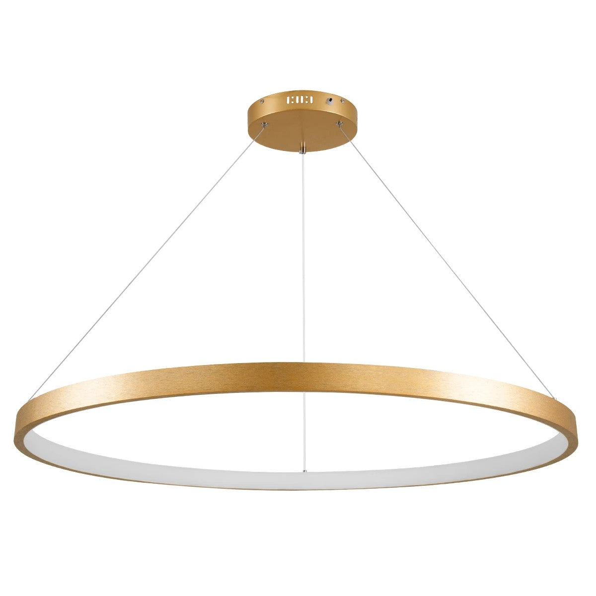 kelvo® NEMESIS KLV-101-0216 Κρεμαστό Φωτιστικό Οροφής LED 75W 7500lm 180° AC 220-240V IP20 Ρυθμιζόμενο Λευκό CCT με Χειριστήριο από 2700K έως 6000K Dimmable - Lumileds SMD Chip - Χρυσό Πλατίνα - Μ100 x Π100 x Υ4cm - 3 Χρόνια Εγγύηση - ledmania.gr