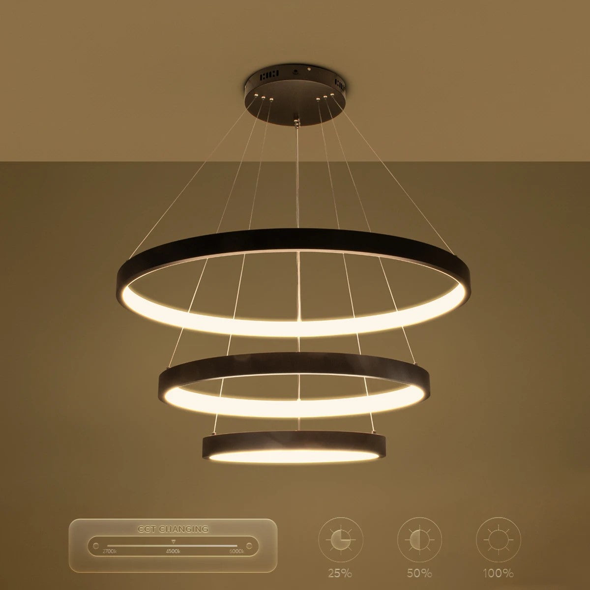 kelvo® NEMESIS KLV-101-0220 Κρεμαστό Φωτιστικό Οροφής LED 120W 12000lm 180° AC 220-240V IP20 Ρυθμιζόμενο Λευκό CCT με Χειριστήριο από 2700K έως 6000K Dimmable - Lumileds SMD Chip - Μαύρο Ματ - Μ80 x Π80 x Υ80cm - 3 Χρόνια Εγγύηση - ledmania.gr