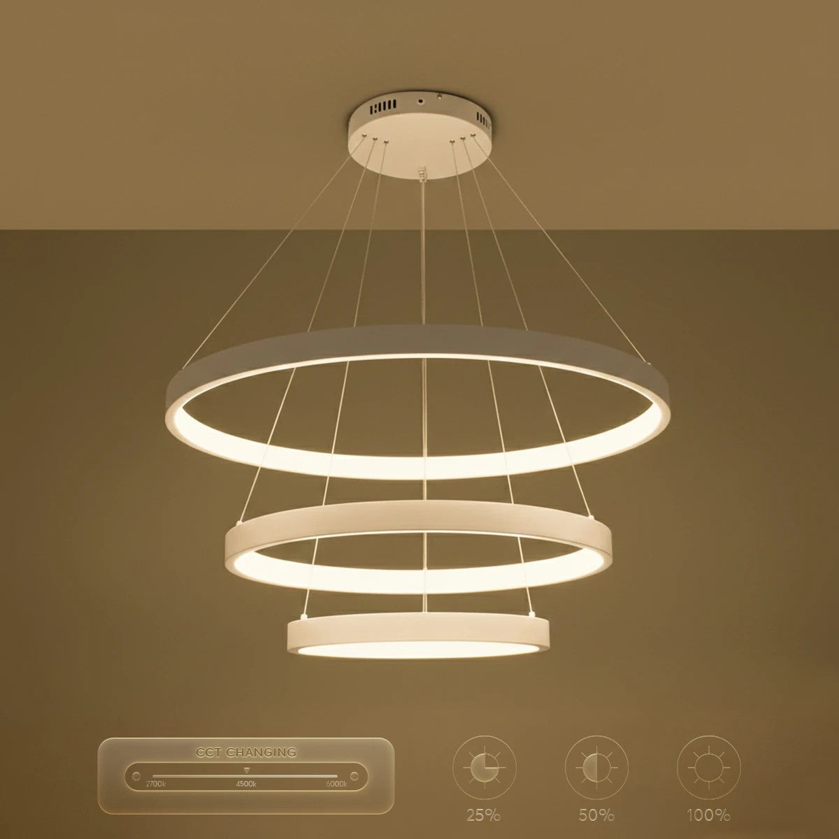 kelvo® NEMESIS KLV-101-0221-V2 Κρεμαστό Φωτιστικό Οροφής LED 120W 12000lm 180° AC 220-240V IP20 Ρυθμιζόμενο Λευκό CCT με Χειριστήριο από 2700K έως 6000K Dimmable - Lumileds SMD Chip - Λευκό Ματ - Μ80 x Π80 x Υ80cm - 3 Χρόνια Εγγύηση