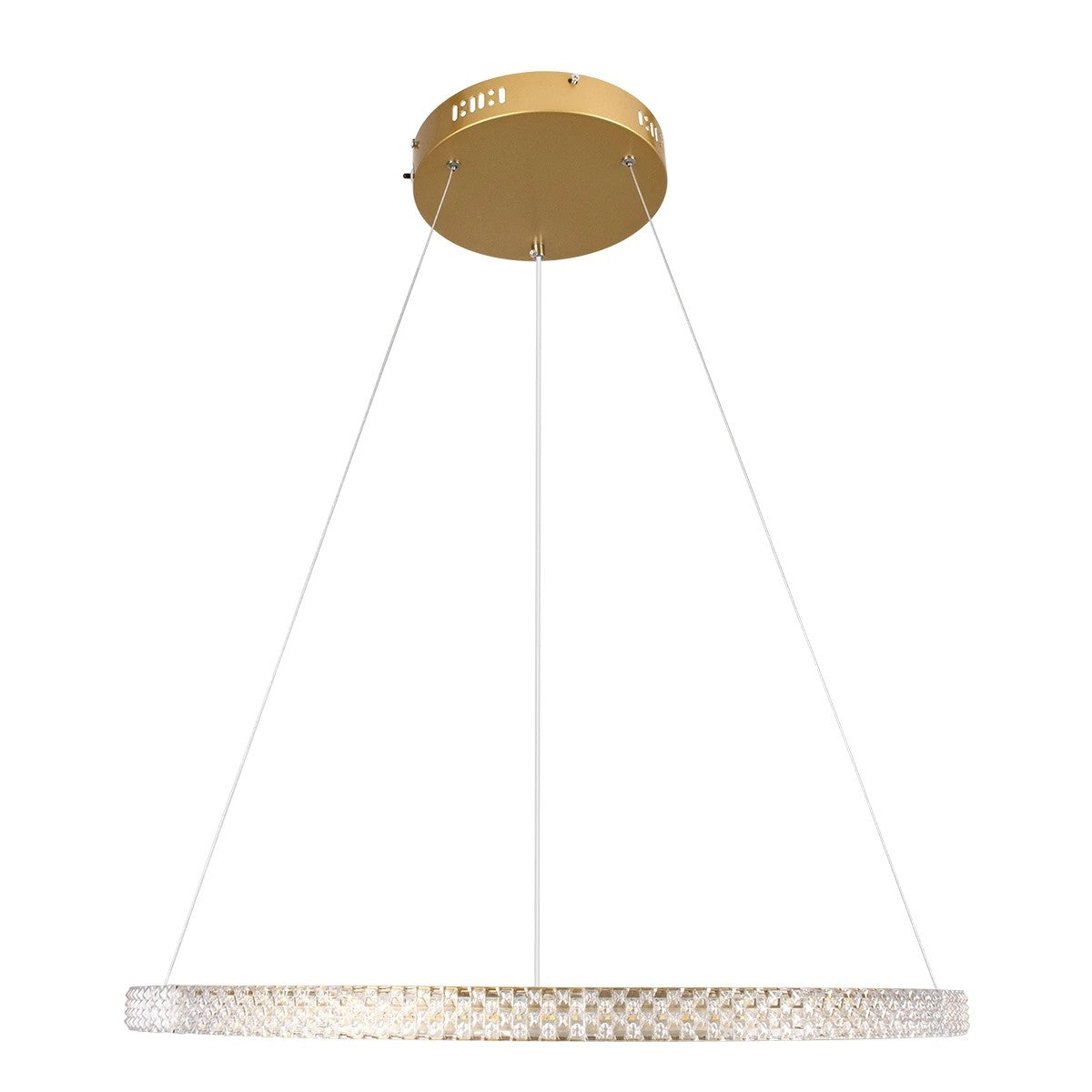 kelvo® DIAMOND KLV-101-0230 Κρεμαστό Φωτιστικό Οροφής LED 45W 4500lm 180° AC 220-240V IP20 Ρυθμιζόμενο Λευκό CCT με Χειριστήριο από 2700K έως 6000K Dimmable - Lumileds SMD Chip - Χρυσό Πλατίνα - Μ60 x Π60 x Υ3cm - 3 Χρόνια Εγγύηση