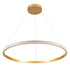 kelvo® DIAMOND KLV-101-0232 Κρεμαστό Φωτιστικό Οροφής LED 67W 6700lm 180° AC 220-240V IP20 Ρυθμιζόμενο Λευκό CCT με Χειριστήριο από 2700K έως 6000K Dimmable - Lumileds SMD Chip - Χρυσό Πλατίνα - Μ80 x Π80 x Υ3cm - 3 Χρόνια Εγγύηση