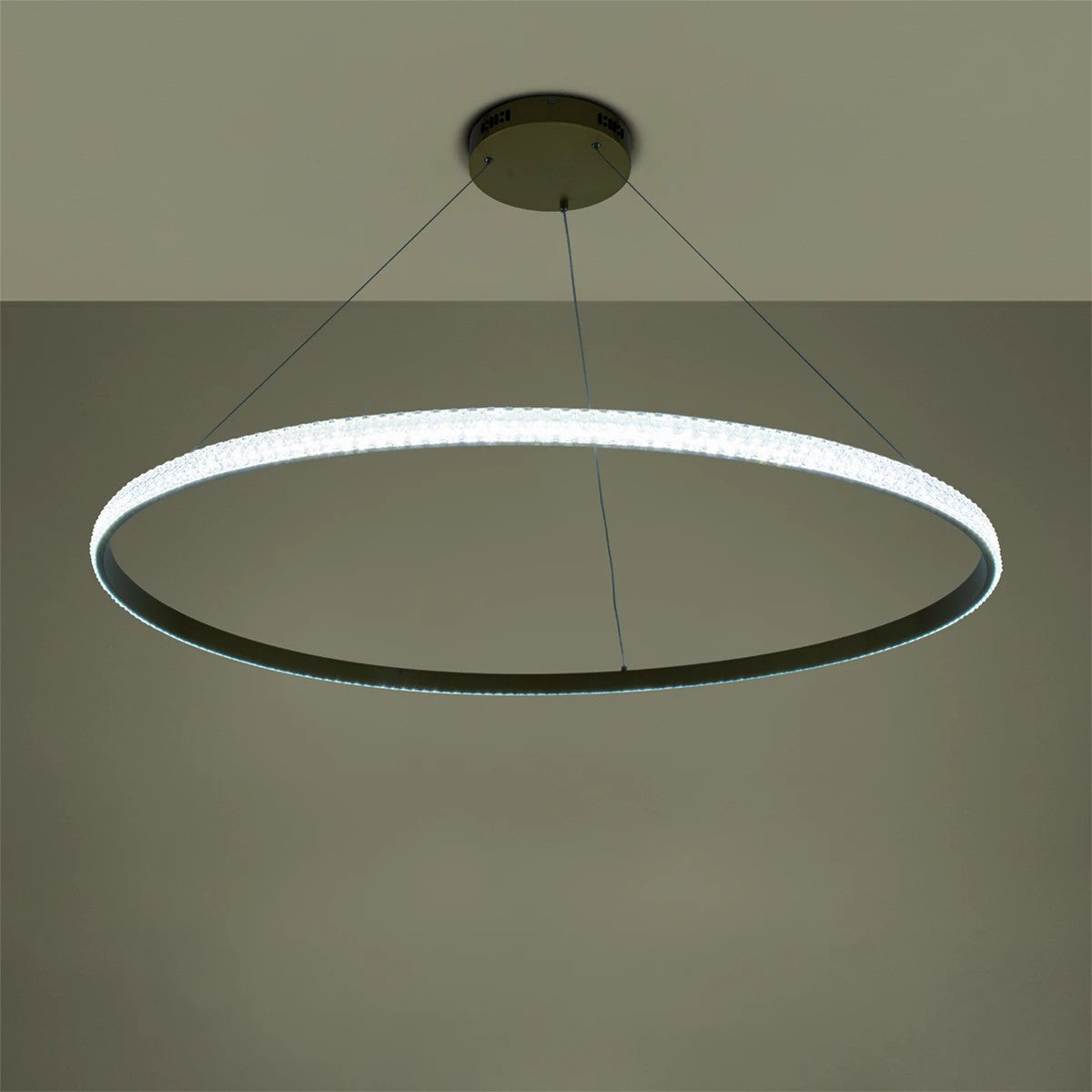 kelvo® DIAMOND KLV-101-0234 Κρεμαστό Φωτιστικό Οροφής LED 75W 7500lm 180° AC 220-240V IP20 Ρυθμιζόμενο Λευκό CCT με Χειριστήριο από 2700K έως 6000K Dimmable - Lumileds SMD Chip - Χρυσό Πλατίνα - Μ100 x Π100 x Υ3cm - 3 Χρόνια Εγγύηση