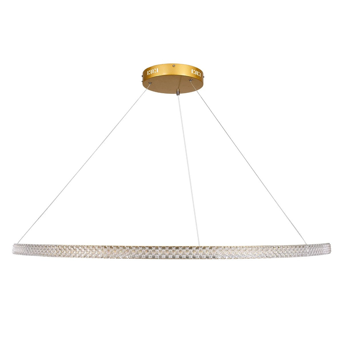 kelvo® DIAMOND KLV-101-0234 Κρεμαστό Φωτιστικό Οροφής LED 75W 7500lm 180° AC 220-240V IP20 Ρυθμιζόμενο Λευκό CCT με Χειριστήριο από 2700K έως 6000K Dimmable - Lumileds SMD Chip - Χρυσό Πλατίνα - Μ100 x Π100 x Υ3cm - 3 Χρόνια Εγγύηση