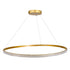 kelvo® DIAMOND KLV-101-0234 Κρεμαστό Φωτιστικό Οροφής LED 75W 7500lm 180° AC 220-240V IP20 Ρυθμιζόμενο Λευκό CCT με Χειριστήριο από 2700K έως 6000K Dimmable - Lumileds SMD Chip - Χρυσό Πλατίνα - Μ100 x Π100 x Υ3cm - 3 Χρόνια Εγγύηση