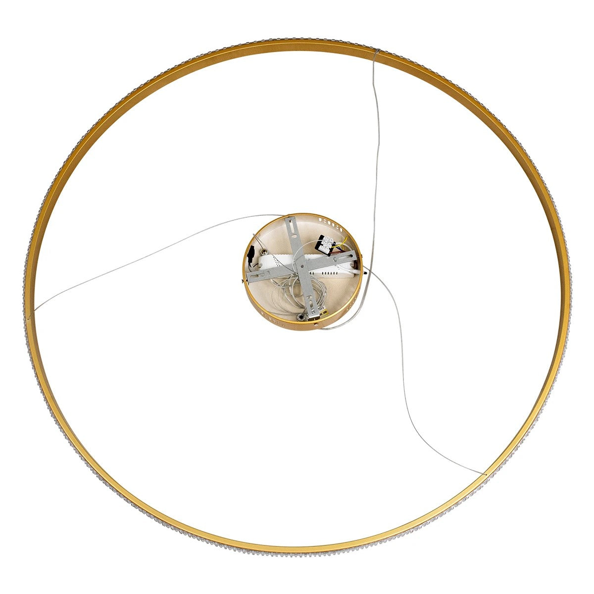kelvo® DIAMOND KLV-101-0234 Κρεμαστό Φωτιστικό Οροφής LED 75W 7500lm 180° AC 220-240V IP20 Ρυθμιζόμενο Λευκό CCT με Χειριστήριο από 2700K έως 6000K Dimmable - Lumileds SMD Chip - Χρυσό Πλατίνα - Μ100 x Π100 x Υ3cm - 3 Χρόνια Εγγύηση