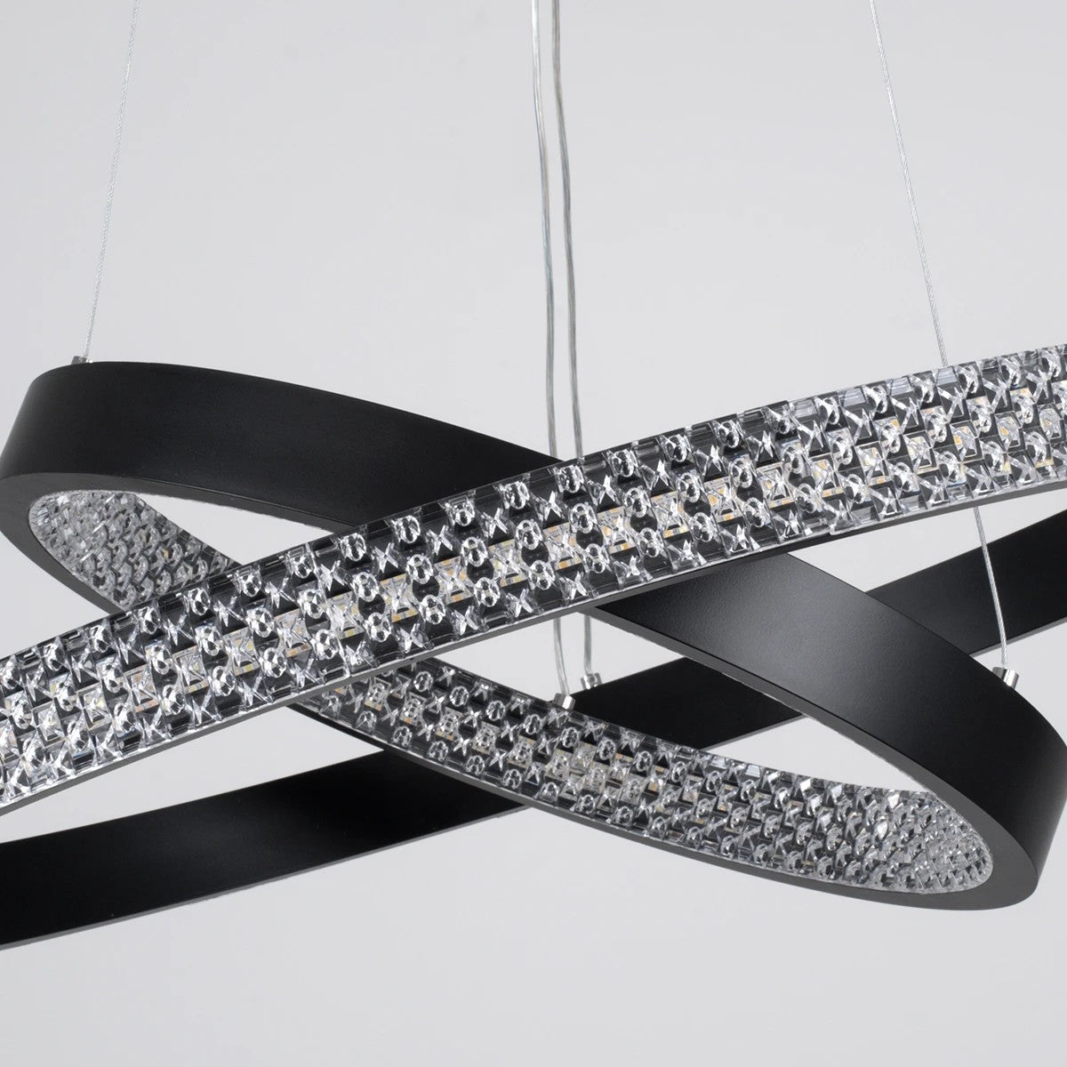 kelvo® DIAMOND KLV-101-0235-V2 Κρεμαστό Φωτιστικό Οροφής LED 75W 7500lm 360° AC 220-240V IP20 Ρυθμιζόμενο Λευκό CCT με Χειριστήριο από 2700K έως 6000K Dimmable - Lumileds SMD Chip - Μαύρο Ματ - Μ60 x Π60 x Υ40cm - 3 Χρόνια Εγγύηση