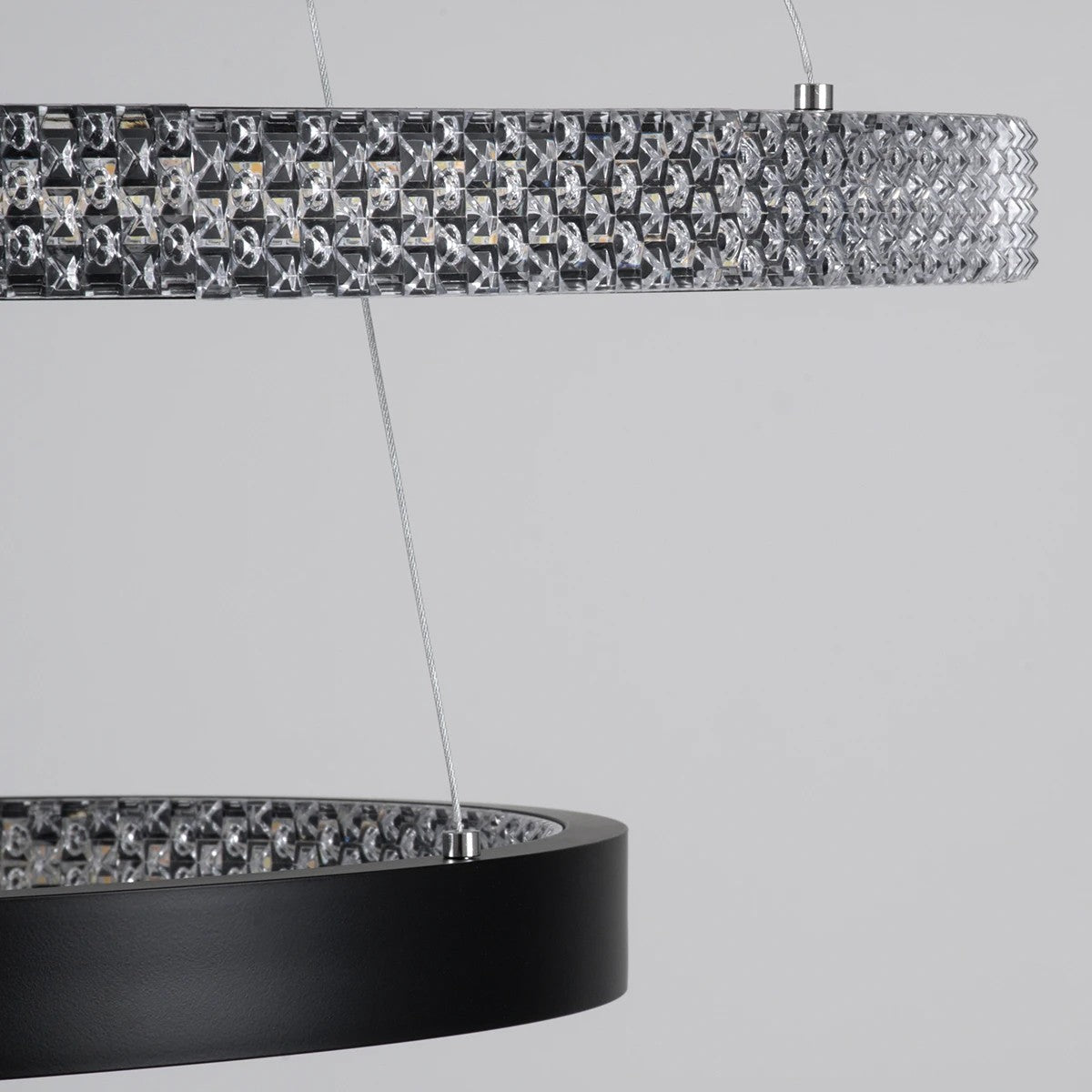 kelvo® DIAMOND KLV-101-0235-V2 Κρεμαστό Φωτιστικό Οροφής LED 75W 7500lm 360° AC 220-240V IP20 Ρυθμιζόμενο Λευκό CCT με Χειριστήριο από 2700K έως 6000K Dimmable - Lumileds SMD Chip - Μαύρο Ματ - Μ60 x Π60 x Υ40cm - 3 Χρόνια Εγγύηση