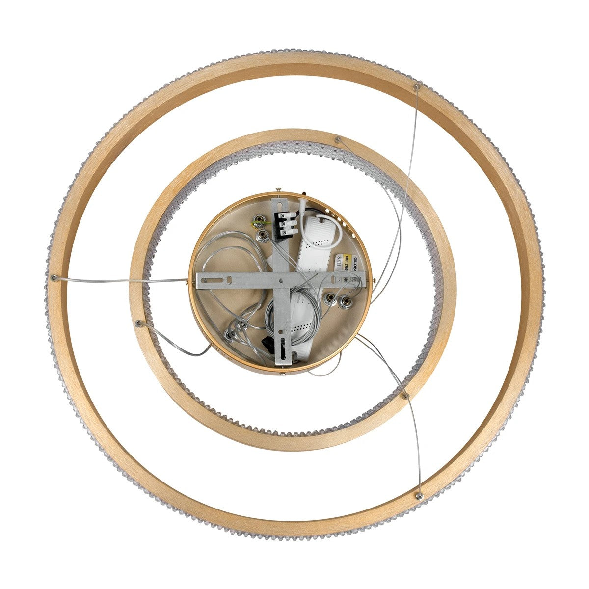 kelvo® DIAMOND KLV-101-0236 Κρεμαστό Φωτιστικό Οροφής LED 75W 7500lm 360° AC 220-240V IP20 Ρυθμιζόμενο Λευκό CCT με Χειριστήριο από 2700K έως 6000K Dimmable - Lumileds SMD Chip - Χρυσό Πλατίνα - Μ60 x Π60 x Υ40cm - 3 Χρόνια Εγγύηση