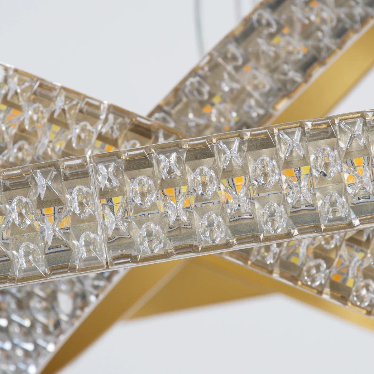 kelvo® DIAMOND KLV-101-0238-V2 Κρεμαστό Φωτιστικό Οροφής LED 100W 10000lm 180° AC 220-240V IP20 Ρυθμιζόμενο Λευκό CCT με Χειριστήριο από 2700K έως 6000K Dimmable - Lumileds SMD Chip - Χρυσό Πλατίνα - Μ60 x Π60 x Υ60cm - 3 Χρόνια Εγγύηση
