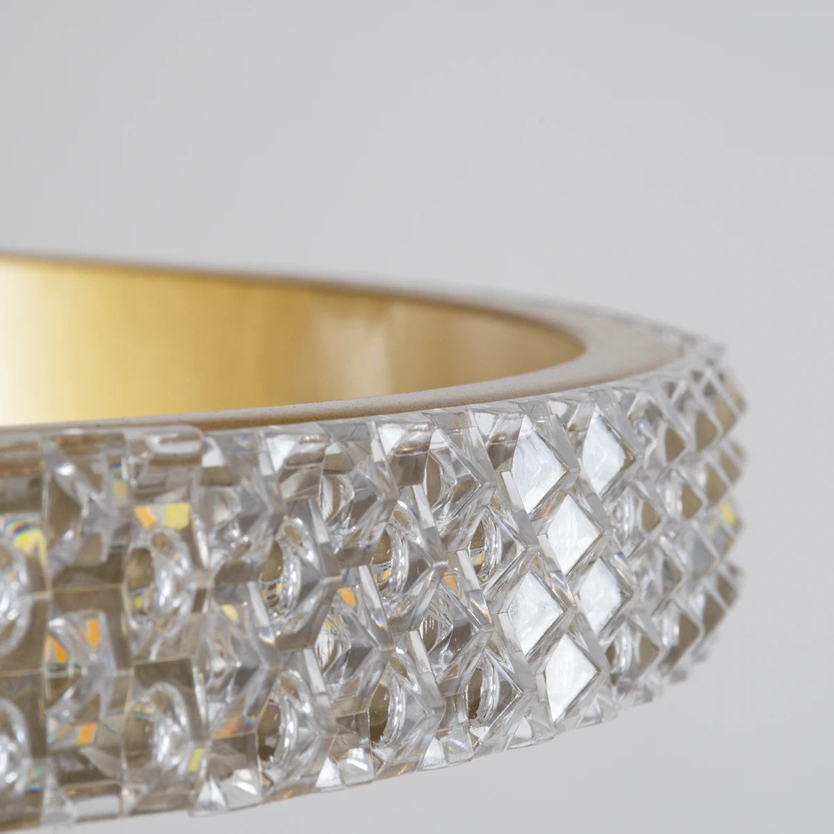 kelvo® DIAMOND KLV-101-0238-V2 Κρεμαστό Φωτιστικό Οροφής LED 100W 10000lm 180° AC 220-240V IP20 Ρυθμιζόμενο Λευκό CCT με Χειριστήριο από 2700K έως 6000K Dimmable - Lumileds SMD Chip - Χρυσό Πλατίνα - Μ60 x Π60 x Υ60cm - 3 Χρόνια Εγγύηση