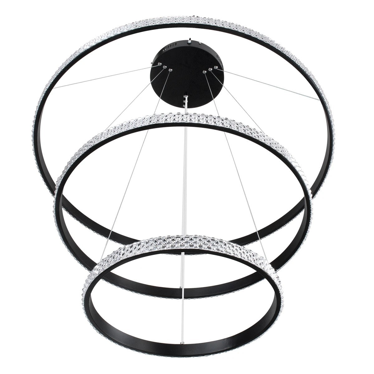 kelvo® DIAMOND KLV-101-0139-V2 Κρεμαστό Φωτιστικό Οροφής LED 120W 12000lm 180° AC 220-240V IP20 Ρυθμιζόμενο Λευκό CCT με Χειριστήριο από 2700K έως 6000K Dimmable - Lumileds SMD Chip - Μαύρο Ματ - Μ80 x Π80 x Υ80cm - 3 Χρόνια Εγγύηση