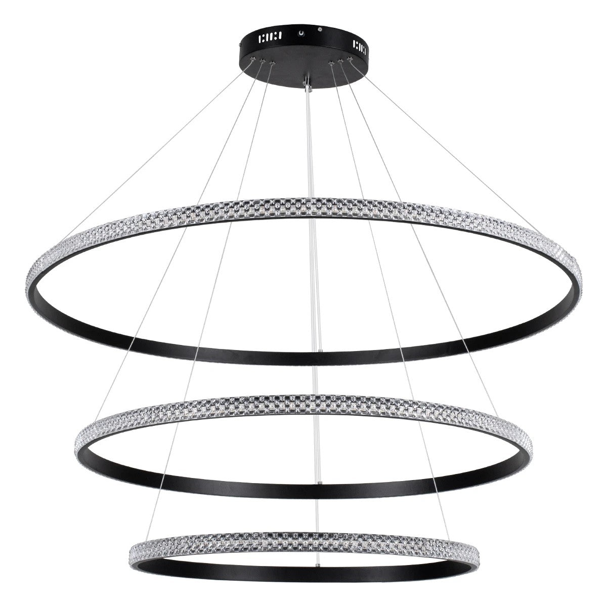 kelvo® DIAMOND KLV-101-0241 Κρεμαστό Φωτιστικό Οροφής LED 150W 15000lm 180° AC 220-240V IP20 Ρυθμιζόμενο Λευκό CCT με Χειριστήριο από 2700K έως 6000K Dimmable - Lumileds SMD Chip - Μαύρο Ματ - Μ100 x Π100 x Υ100cm - 3 Χρόνια Εγγύηση