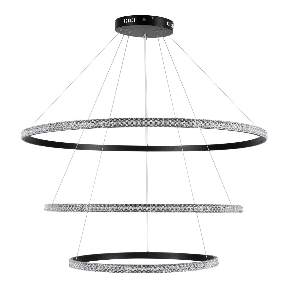 kelvo® DIAMOND KLV-101-0241 Κρεμαστό Φωτιστικό Οροφής LED 150W 15000lm 180° AC 220-240V IP20 Ρυθμιζόμενο Λευκό CCT με Χειριστήριο από 2700K έως 6000K Dimmable - Lumileds SMD Chip - Μαύρο Ματ - Μ100 x Π100 x Υ100cm - 3 Χρόνια Εγγύηση