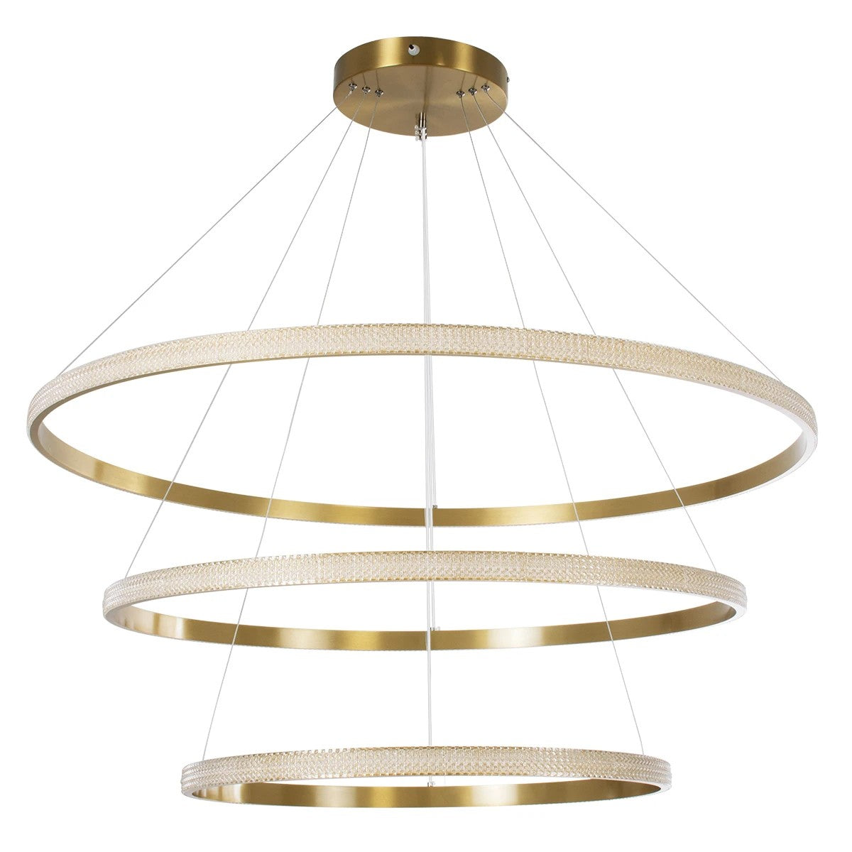 kelvo® DIAMOND KLV-101-0242 Κρεμαστό Φωτιστικό Οροφής LED 150W 15000lm 180° AC 220-240V IP20 Ρυθμιζόμενο Λευκό CCT με Χειριστήριο από 2700K έως 6000K Dimmable - Lumileds SMD Chip - Χρυσό Πλατίνα - Μ100 x Π100 x Υ100cm - 3 Χρόνια Εγγύηση