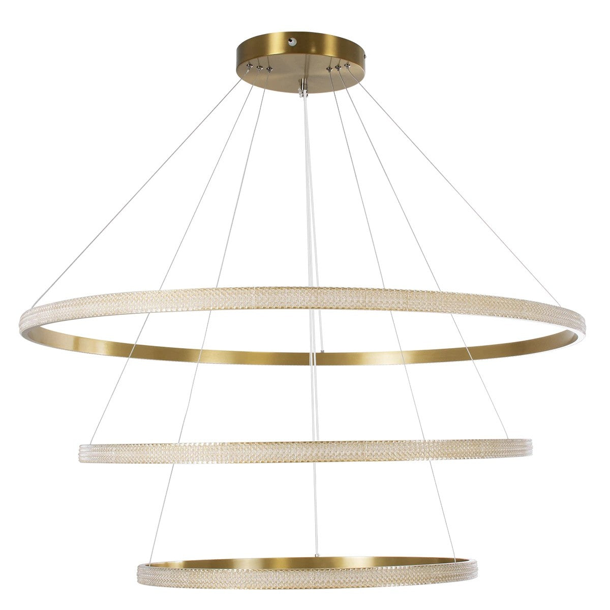 kelvo® DIAMOND KLV-101-0242 Κρεμαστό Φωτιστικό Οροφής LED 150W 15000lm 180° AC 220-240V IP20 Ρυθμιζόμενο Λευκό CCT με Χειριστήριο από 2700K έως 6000K Dimmable - Lumileds SMD Chip - Χρυσό Πλατίνα - Μ100 x Π100 x Υ100cm - 3 Χρόνια Εγγύηση