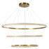 kelvo® DIAMOND KLV-101-0242 Κρεμαστό Φωτιστικό Οροφής LED 150W 15000lm 180° AC 220-240V IP20 Ρυθμιζόμενο Λευκό CCT με Χειριστήριο από 2700K έως 6000K Dimmable - Lumileds SMD Chip - Χρυσό Πλατίνα - Μ100 x Π100 x Υ100cm - 3 Χρόνια Εγγύηση