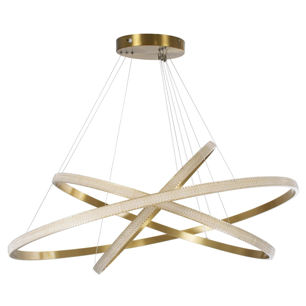 kelvo® DIAMOND KLV-101-0242 Κρεμαστό Φωτιστικό Οροφής LED 150W 15000lm 180° AC 220-240V IP20 Ρυθμιζόμενο Λευκό CCT με Χειριστήριο από 2700K έως 6000K Dimmable - Lumileds SMD Chip - Χρυσό Πλατίνα - Μ100 x Π100 x Υ100cm - 3 Χρόνια Εγγύηση