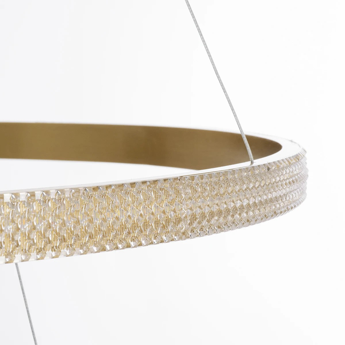 kelvo® DIAMOND KLV-101-0242 Κρεμαστό Φωτιστικό Οροφής LED 150W 15000lm 180° AC 220-240V IP20 Ρυθμιζόμενο Λευκό CCT με Χειριστήριο από 2700K έως 6000K Dimmable - Lumileds SMD Chip - Χρυσό Πλατίνα - Μ100 x Π100 x Υ100cm - 3 Χρόνια Εγγύηση
