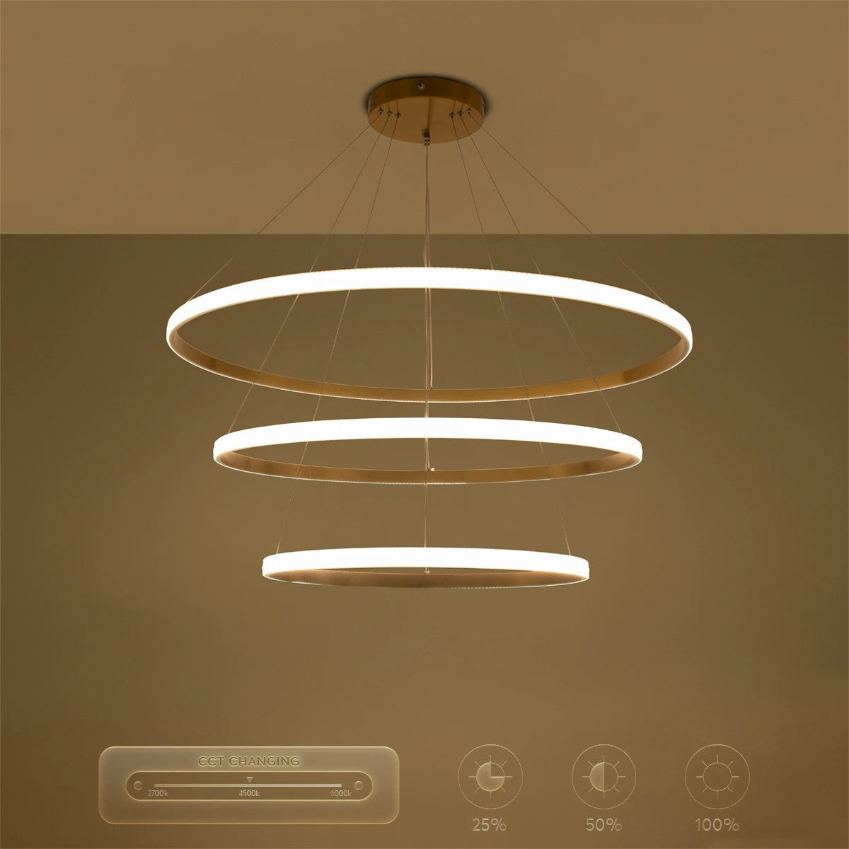 kelvo® DIAMOND KLV-101-0242-V2 Κρεμαστό Φωτιστικό Οροφής LED 150W 15000lm 180° AC 220-240V IP20 Ρυθμιζόμενο Λευκό CCT
