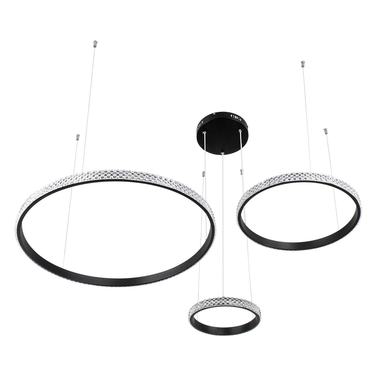 kelvo® DIAMOND KLV-101-0243 Κρεμαστό Φωτιστικό Οροφής LED 100W 10000lm 180° AC 220-240V IP20 Ρυθμιζόμενο Λευκό CCT με Χειριστήριο από 2700K έως 6000K Dimmable - Lumileds SMD Chip - Μαύρο Ματ - Μ110 x Π110 x Υ60cm - 3 Χρόνια Εγγύηση