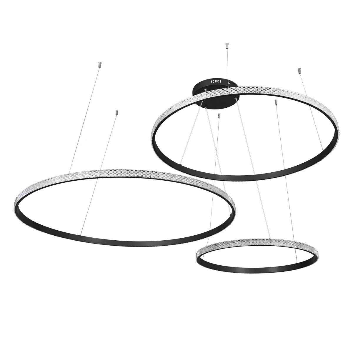 kelvo® DIAMOND KLV-101-0245 Κρεμαστό Φωτιστικό Οροφής LED 150W 15000lm 180° AC 220-240V IP20 Ρυθμιζόμενο Λευκό CCT με Χειριστήριο από 2700K έως 6000K Dimmable - Lumileds SMD Chip - Μαύρο Ματ - Μ170 x Π170 x Υ60cm - 3 Χρόνια Εγγύηση