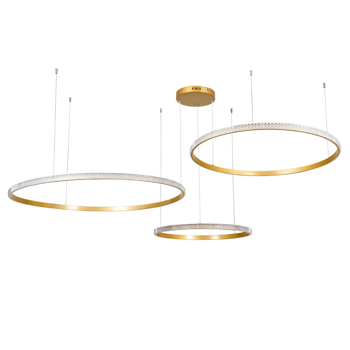 kelvo® DIAMOND KLV-101-0246 Κρεμαστό Φωτιστικό Οροφής LED 150W 15000lm 180° AC 220-240V IP20 Ρυθμιζόμενο Λευκό CCT με Χειριστήριο από 2700K έως 6000K Dimmable - Lumileds SMD Chip - Χρυσό Πλατίνα - Μ170 x Π170 x Υ60cm - 3 Χρόνια Εγγύηση