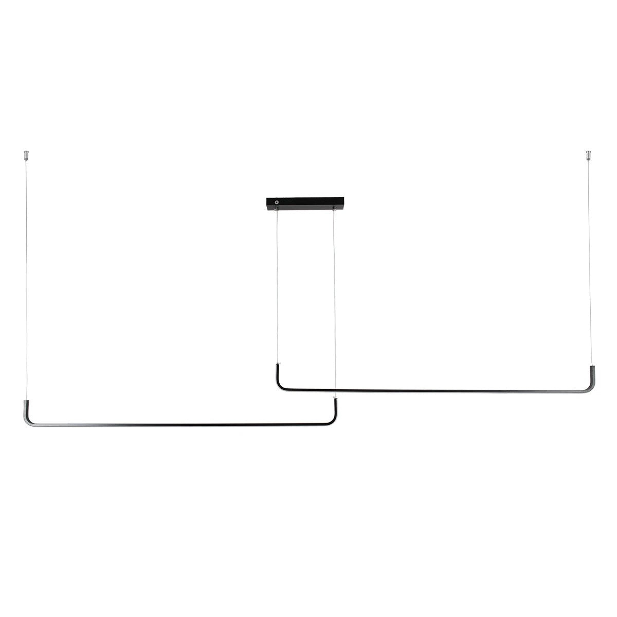 kelvo® LINARIA KLV-101-0258-V2 Κρεμαστό Φωτιστικό Οροφής LED 72W 7200lm 180° AC 220-240V IP20 Ρυθμιζόμενο Λευκό CCT με Χειριστήριο από 2700K έως 6000K Dimmable - Lumileds SMD Chip - Μαύρο Ματ - Μ220 x Π4 x Υ25cm - 3 Χρόνια Εγγύηση