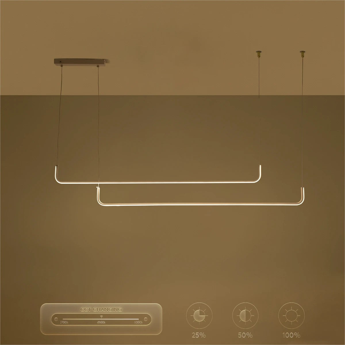kelvo® LINARIA KLV-101-0259 Κρεμαστό Φωτιστικό Οροφής LED 72W 7200lm 180° AC 220-240V IP20 Ρυθμιζόμενο Λευκό CCT με Χειριστήριο από 2700K έως 6000K Dimmable - Lumileds SMD Chip - Λευκό Ματ - Μ130 x Π4 x Υ25cm - 3 Χρόνια Εγγύηση