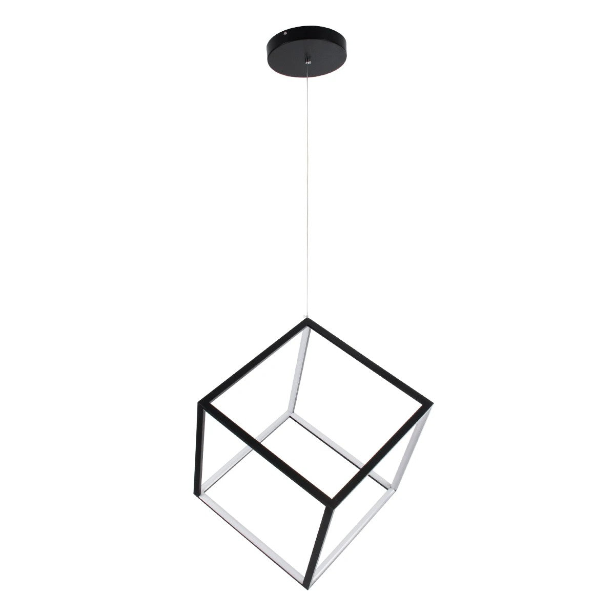 kelvo® KIBOO KLV-101-0261 Κρεμαστό Φωτιστικό Οροφής LED 36W 3600lm 360° AC 220-240V IP20 Ρυθμιζόμενο Λευκό CCT με Χειριστήριο από 2700K έως 6000K Dimmable - Lumileds SMD Chip - Μαύρο Ματ - Μ40 x Π40 x Υ40cm - 3 Χρόνια Εγγύηση