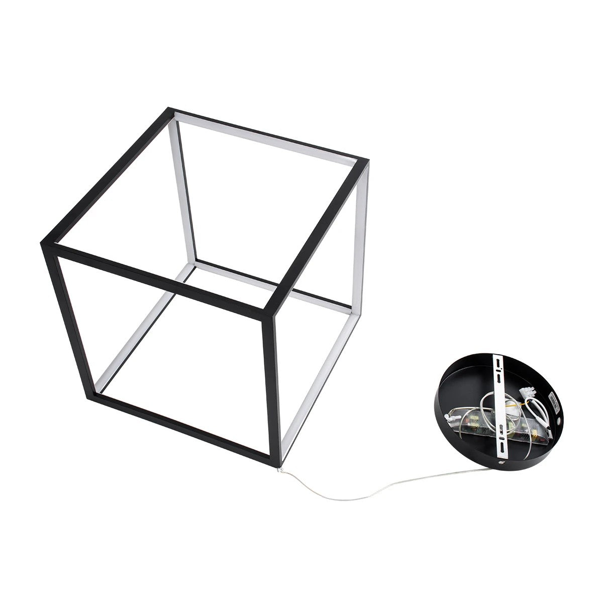 kelvo® KIBOO KLV-101-0261 Κρεμαστό Φωτιστικό Οροφής LED 36W 3600lm 360° AC 220-240V IP20 Ρυθμιζόμενο Λευκό CCT με Χειριστήριο από 2700K έως 6000K Dimmable - Lumileds SMD Chip - Μαύρο Ματ - Μ40 x Π40 x Υ40cm - 3 Χρόνια Εγγύηση