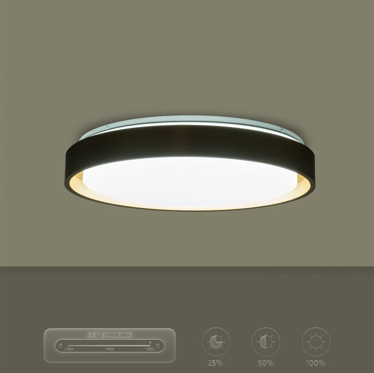 kelvo® BARCHETTA KLV-101-0268-V2 Φωτιστικό Οροφής LED 72W 7200lm 120° AC 220-240V IP20 Ρυθμιζόμενο Λευκό CCT με Χειριστήριο από 2700K έως 6000K Dimmable - Lumileds SMD Chip - Σαμπανιζέ Χρυσό Ματ - Μ48 x Π48 x Υ8.2cm - 3 Χρόνια Εγγύηση