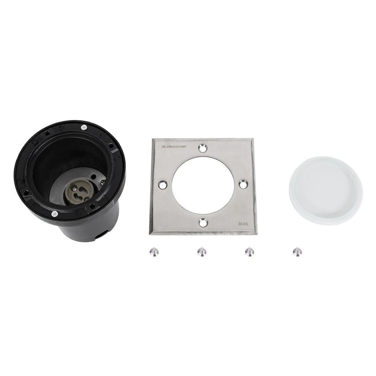 kelvo® KERIA KLV-101-0276 Χωνευτό Φωτιστικό Σποτ Δαπέδου για Λάμπα MR16 με Ντουί GU10 AC 220-240V Αδιάβροχο IP68 IK09 - Ανοξείδωτο Ατσάλι SS316 - Μ11 x Π11 x Υ11.5cm / Q10.4cm
