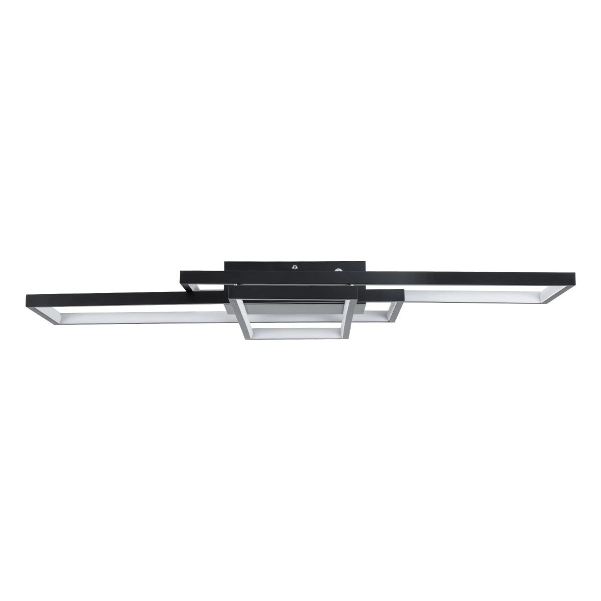 kelvo® QUADRA KLV-101-0293 Φωτιστικό Οροφής LED 100W 10000lm 120° AC 220-240V IP20 Ρυθμιζόμενο Λευκό CCT με Χειριστήριο από 2700K έως 6000K Dimmable - Lumileds SMD Chip - Μαύρο Ματ - Μ85 x Π45 x Υ9cm - 3 Χρόνια Εγγύηση