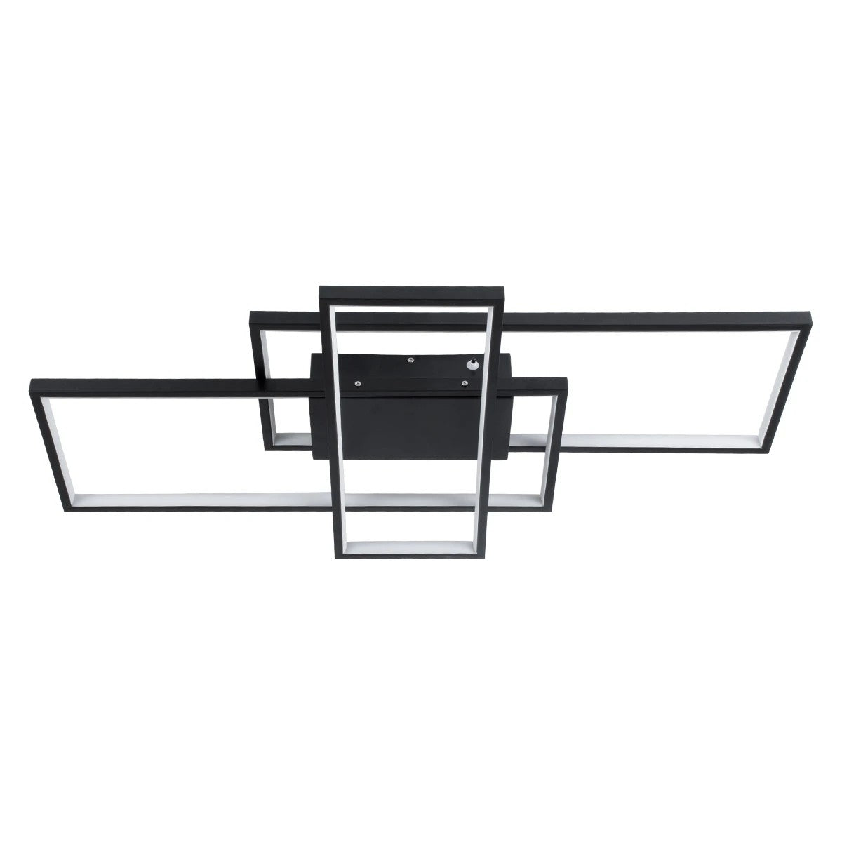 kelvo® QUADRA KLV-101-0293 Φωτιστικό Οροφής LED 100W 10000lm 120° AC 220-240V IP20 Ρυθμιζόμενο Λευκό CCT με Χειριστήριο από 2700K έως 6000K Dimmable - Lumileds SMD Chip - Μαύρο Ματ - Μ85 x Π45 x Υ9cm - 3 Χρόνια Εγγύηση