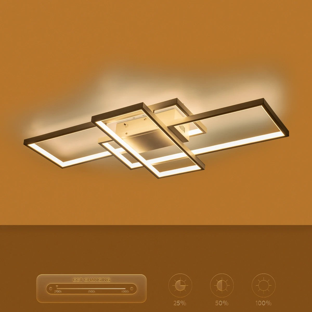 kelvo® QUADRA KLV-101-0294 Φωτιστικό Οροφής LED 100W 10000lm 120° AC 220-240V IP20 Ρυθμιζόμενο Λευκό CCT με Χειριστήριο από 2700K έως 6000K Dimmable - Lumileds SMD Chip - Λευκό Ματ - Μ85 x Π45 x Υ9cm - 3 Χρόνια Εγγύηση