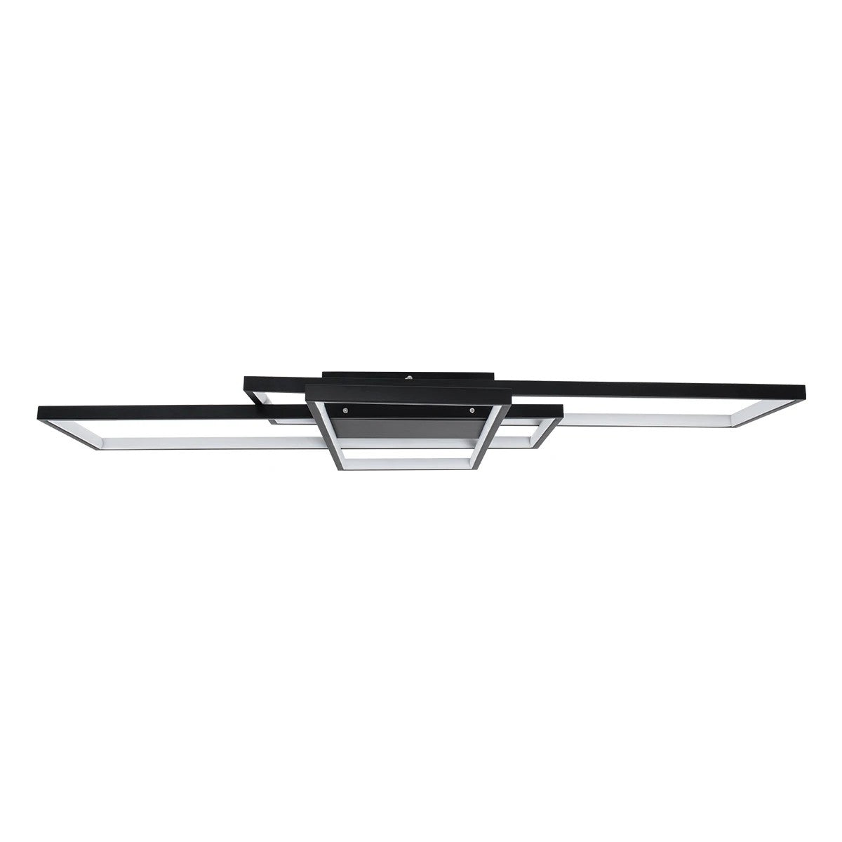 kelvo® QUADRA KLV-101-0296 Φωτιστικό Οροφής LED 120W 12000lm 120° AC 220-240V IP20 Ρυθμιζόμενο Λευκό CCT με Χειριστήριο από 2700K έως 6000K Dimmable - Lumileds SMD Chip - Μαύρο Ματ - Μ105 x Π60 x Υ9cm - 3 Χρόνια Εγγύηση