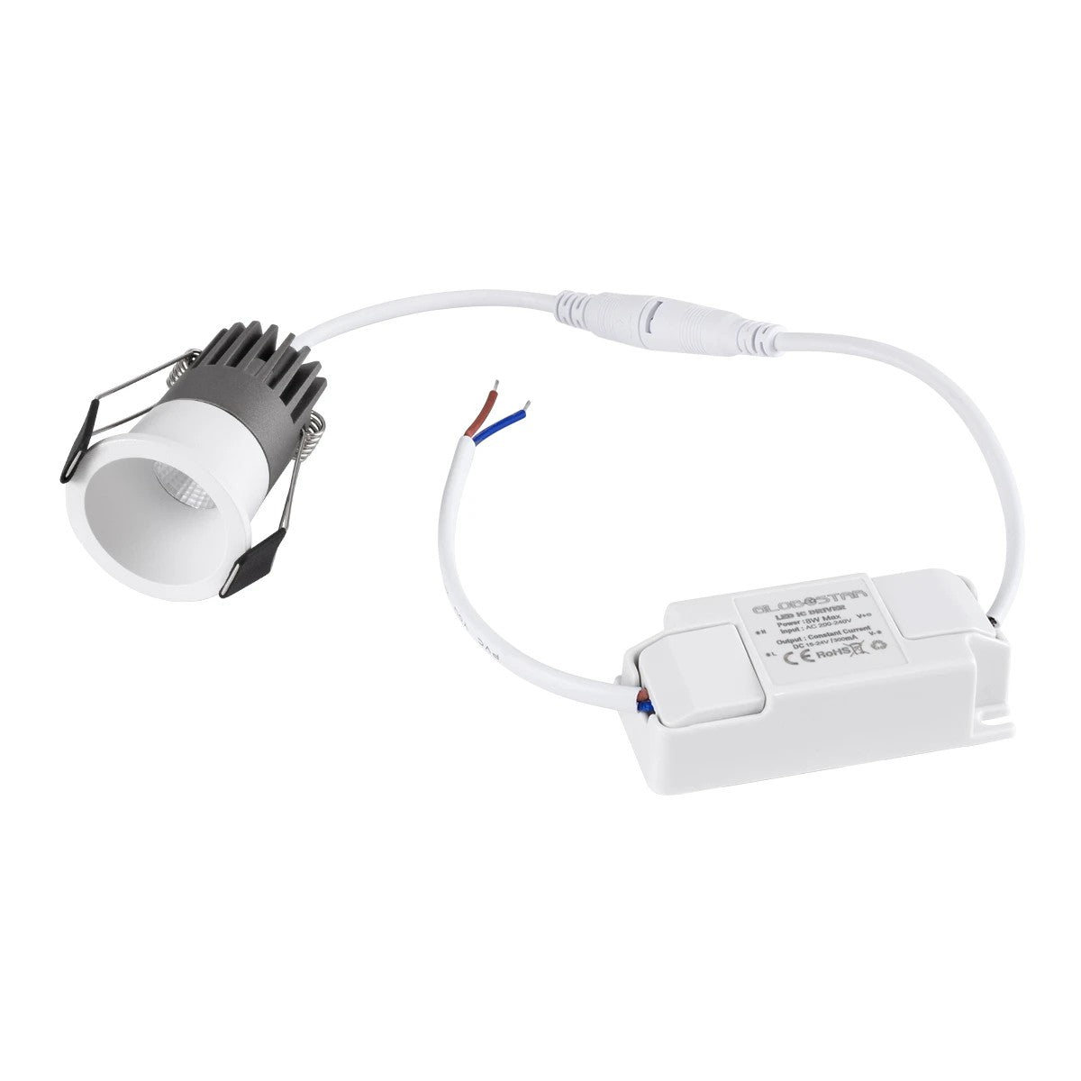 kelvo® DOT KLV-101-0304 Χωνευτό Φωτιστικό Downlight Σποτ LED 5W 650lm 38° AC 220-240V IP20 Φυσικό Λευκό 4500K - Bridgelux COB Chip & TÜV SÜD Driver - Λευκό Ματ - Μ4 x Π4 x Υ5.9cm / Q3.5cm - 5 Χρόνια Εγγύηση