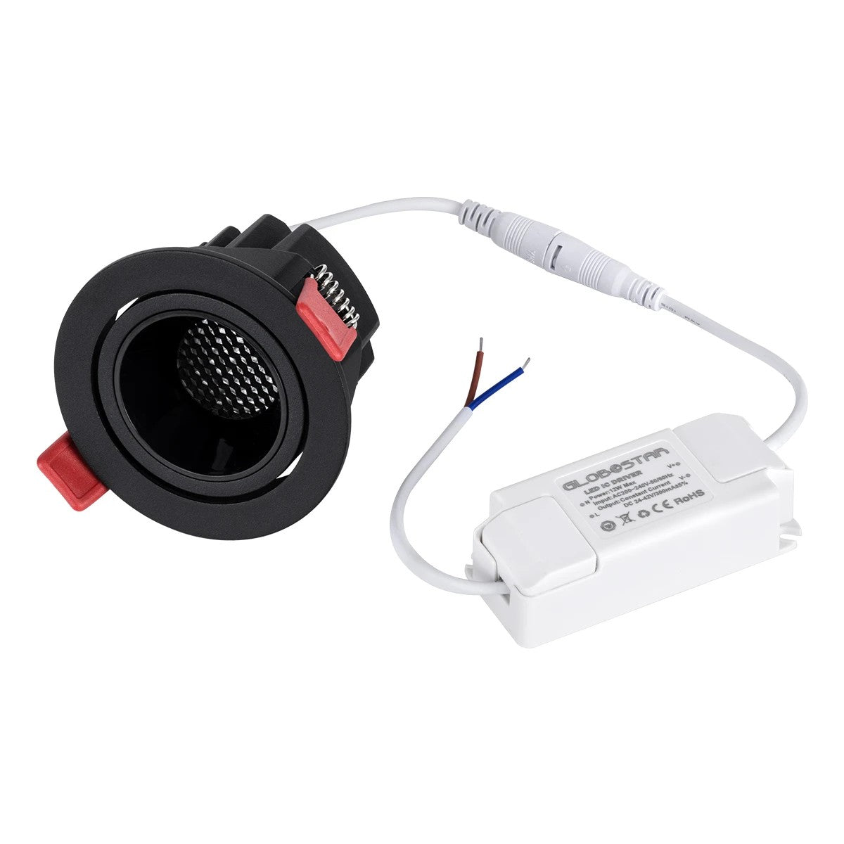 kelvo® LEO KLV-101-0311 Χωνευτό Κινούμενο Φωτιστικό Downlight Σποτ με Honeycomb Anti-Glare Reflector LED 10W 1250lm 38° AC 220-240V IP20 Θερμό Λευκό 2700K - Bridgelux COB Chip & TÜV SÜD Driver - Μαύρο Ματ - Μ8.5 x Π8.5 x Υ6.6cm / Q7.5cm - 5 Χρόνια Εγγύηση