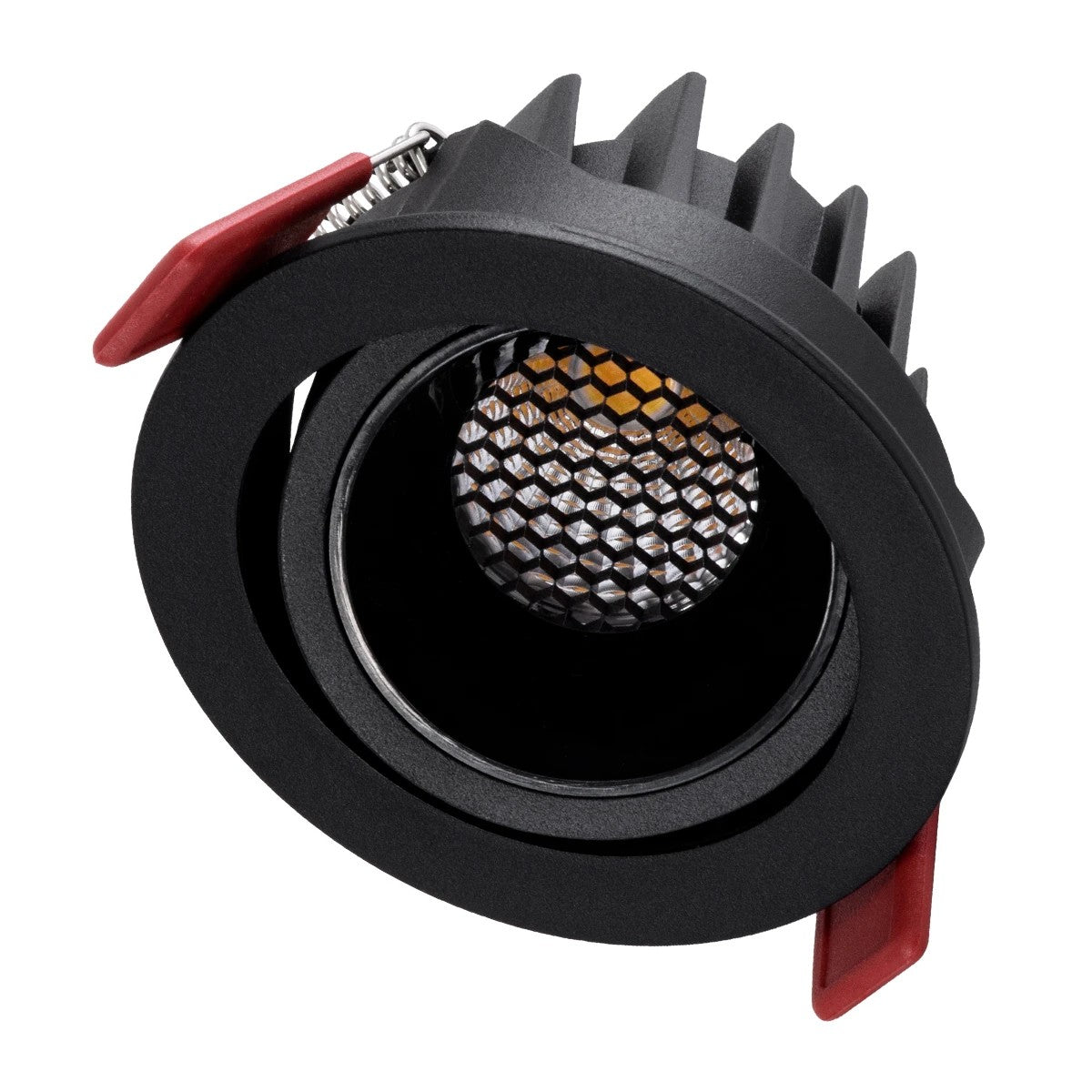 kelvo® LEO KLV-101-0314 Χωνευτό Κινούμενο Φωτιστικό Downlight Σποτ με Honeycomb Anti-Glare Reflector LED 10W 1300lm 38° AC 220-240V IP20 Φυσικό Λευκό 4500K - Bridgelux COB Chip & TÜV SÜD Driver - Μαύρο Ματ - Μ8.5 x Π8.5 x Υ6.6cm / Q7.5cm - 5 Χρόνια Εγγ...