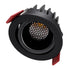 kelvo® LEO KLV-101-0314 Χωνευτό Κινούμενο Φωτιστικό Downlight Σποτ με Honeycomb Anti-Glare Reflector LED 10W 1300lm 38° AC 220-240V IP20 Φυσικό Λευκό 4500K - Bridgelux COB Chip & TÜV SÜD Driver - Μαύρο Ματ - Μ8.5 x Π8.5 x Υ6.6cm / Q7.5cm - 5 Χρόνια Εγγ...