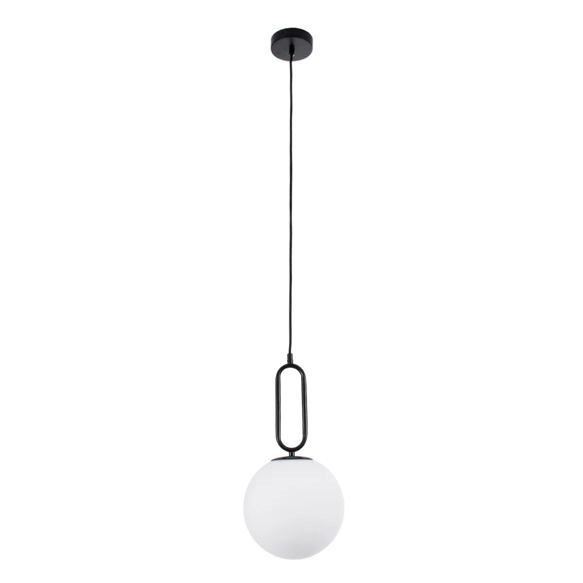 kelvo® BELLISSIMO KLV-101-0373 Κρεμαστό Φωτιστικό Οροφής για Λάμπα με Ντουί E27 AC 220-240V IP20 - Μαύρο Ματ & Λευκό - Μ20 x Π20 x Υ42cm
